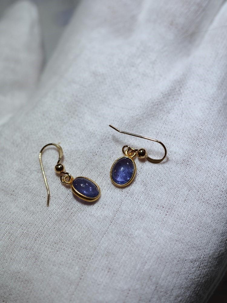 タンザナイト9　  K14GFフックピアス❀