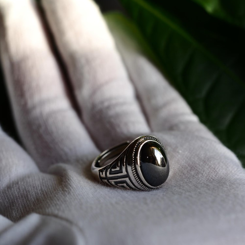 SV925 シルバー ヘマタイト リング 指輪 14号 Georg Jensen ジョージジェンセン ヘマタイトリング 指輪 SV925