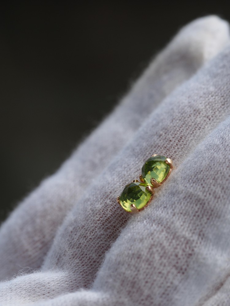 ペリドット５（RC)　　K14GFピアス❀