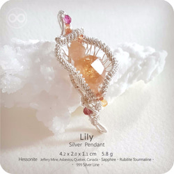 H45 Lily 鐵鈣鋁榴石 純銀墜 Hessonite Silver Pendant 第1張的照片