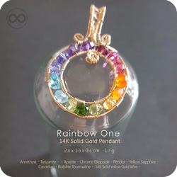 H61 ✡ Rainbow One ✡  14 K SOLID GOLD Pendant 實14K金墜 第2張的照片