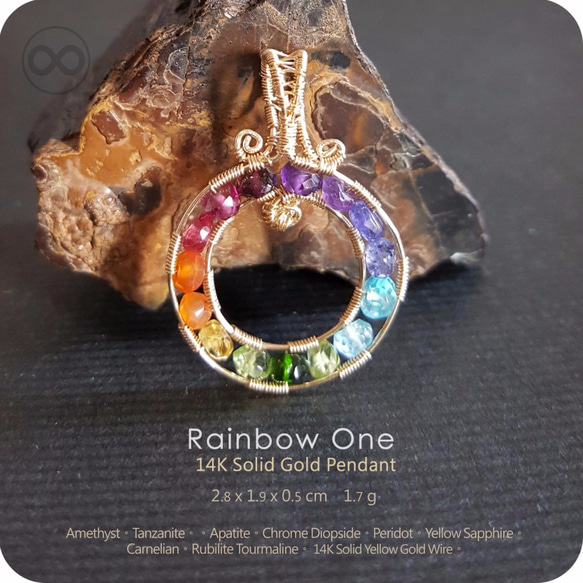 H61 ✡ Rainbow One ✡  14 K SOLID GOLD Pendant 實14K金墜 第1張的照片