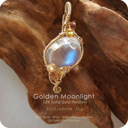 H62 ✡ Golden Moonlight ✡ 18 K SOLID GOLD Pendant 實18K金墜 第3張的照片