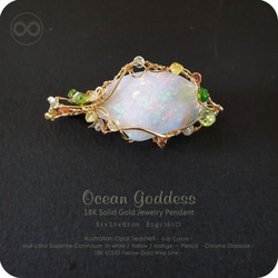 ✡ Australian Opal ✡ 18K SOLID Gold Jewelry Pendant H99 第5張的照片