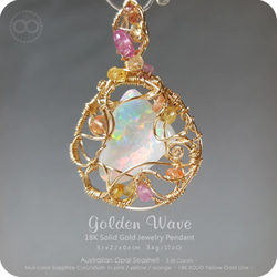 Australian Opal 18K Solid Gold Jewelry Pendant H118 第1張的照片