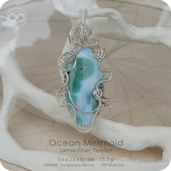 Larimar  拉利瑪 Silver Jewelry Pendant 純銀墜飾 H41 Ocean Mermaid 第5張的照片