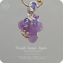 Purple Grape Agate 葡萄紫玉隨 Silver  Pendant  純銀墜飾 H120 第1張的照片