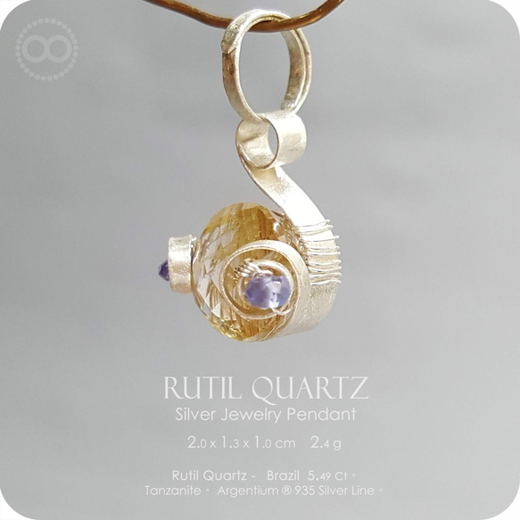 Rutil Quartz Silver Jewelry Pendant H130  ✡ 星紀訊息 ✡ 第5張的照片