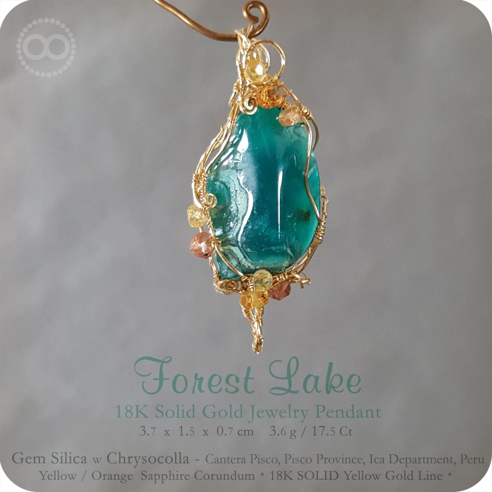 ジェムシリカ 18K ソリッドゴールド ジュエリーネックレス [ H 142 ]