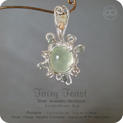 Prehnite 葡萄石 ★ Fairy Feast ★ Silver Necklace H150 第3張的照片