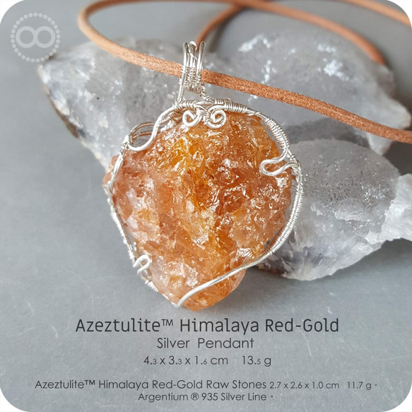 Azeztulite Himalaya RedGold Silver Jewelry Pendant  H153 第1張的照片