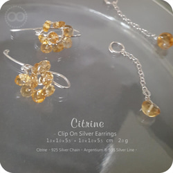 Citrine Silver Clip On Earrings 純銀耳夾 H157 第2張的照片