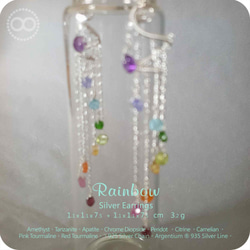 ✡ Rainbow Chakras  ✡ Silver Earrings 純銀耳飾 H162 第2張的照片