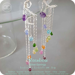 ✡ Rainbow Chakras  ✡ Silver Earrings 純銀耳飾 H162 第3張的照片