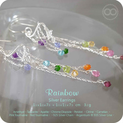 ✡ Rainbow Chakras  ✡ Silver Earrings 純銀耳飾 H162 第4張的照片
