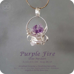 Amethyst Scepter Silver Jewelry Necklace - H164 第4張的照片