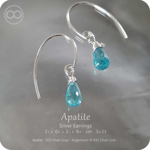 Neo Blue Apatite Silver Earrings [ H174 ] 第1張的照片