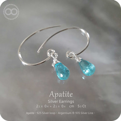 Neo Blue Apatite Silver Earrings [ H174 ] 第3張的照片
