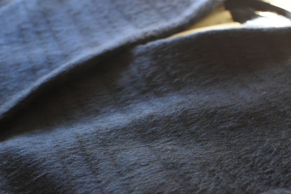 軽くて暖か♪起毛ウールのノーカラーチェスターコート・フリーサイズ 9枚目の画像
