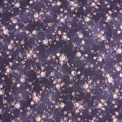 花柄コットンのレトロギャザースカート・ムラ染めパープル＜サイズ変更承ります＞ 5枚目の画像