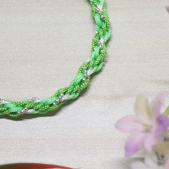 kumihimo特式紙珠吊飾珠鍊配襯系手鍊/鏈  [bku002] 第2張的照片