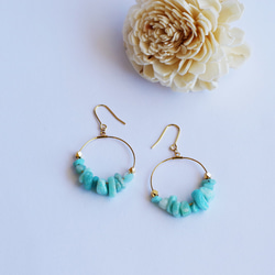 <KINAKODA>turquoise hoop pierce 1枚目の画像