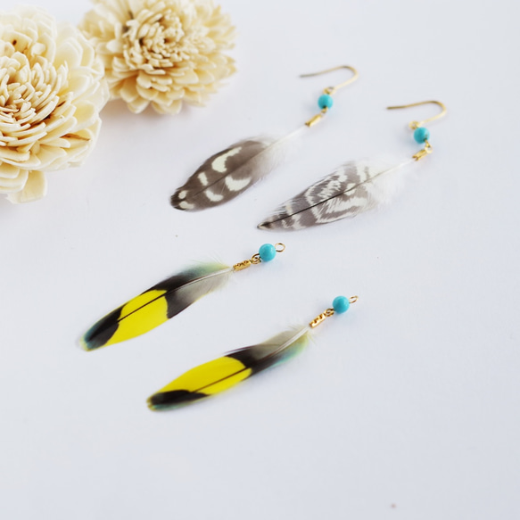 <KINAKODA> フェザー ピアス simple feather pierce 1枚目の画像