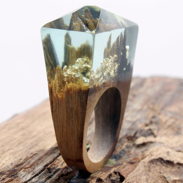 時代物　アンティーク花梨木製玉石象嵌ジュエリーボックス＋翡翠彫刻の指輪（板指） 時代物 アンティーク花梨木製玉石象嵌ジュエリーボックス＋翡翠