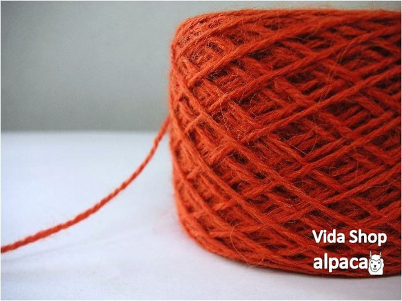 アルパカ毛糸100%（オレンジ色）[色番号　18番] 1枚目の画像