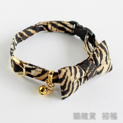 Cat Collar Tora Pattern三向3點套裝帶安全帶的Bandana 第3張的照片