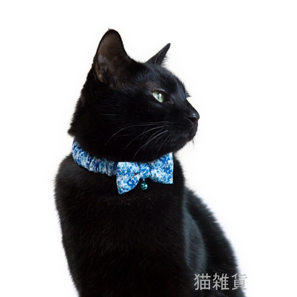 猫の首輪 赤と青 蝶ネクタイ リボン シュシュタイプ リード・首輪 猫