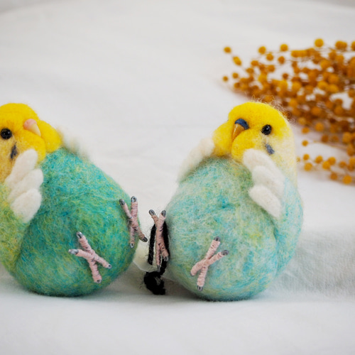 あやぱりん様オーダー品◯まんぷくインコちゃん◯セキセイ水色 羊毛 
