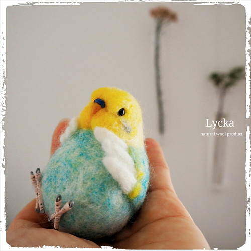 あやぱりん様オーダー品◯まんぷくインコちゃん◯セキセイ水色 羊毛 