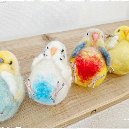 あやぱりん様オーダー品◯まんぷくインコちゃん◯セキセイ水色 羊毛 