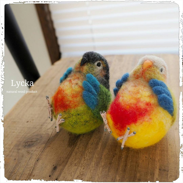 T様オーダー品◯まんぷくワカケインコ&鉛筆にとまる胡錦鳥◯ 5枚目の画像