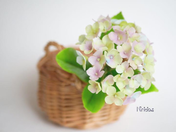みずみずしく控えめな紫陽花☆枯れないお手入れ不要な花NO.4-2 アート 
