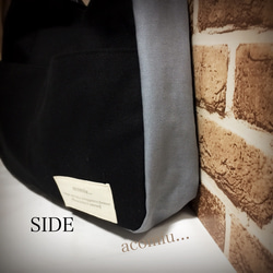 【送料無料】帆布ワンハンドルバッグ「ブラック×グレー OSシリーズ」 2枚目の画像