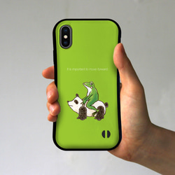 グリップスマホケース　カエルがパンダ号で（あまがえる） 2枚目の画像