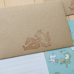貓和青蛙字母套裝+郵票風格貼紙 第5張的照片