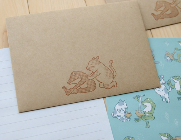 貓和青蛙字母套裝+郵票風格貼紙 第5張的照片