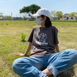 猫とカエルのTシャツ（チャコール）【S】男女兼用 5枚目の画像