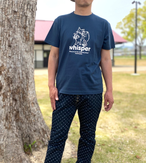 猫とカエルのTシャツ（スレート）【S】男女兼用 5枚目の画像