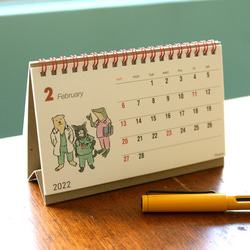 【50%OFF】2022　猫とカエルの卓上カレンダー 4枚目の画像