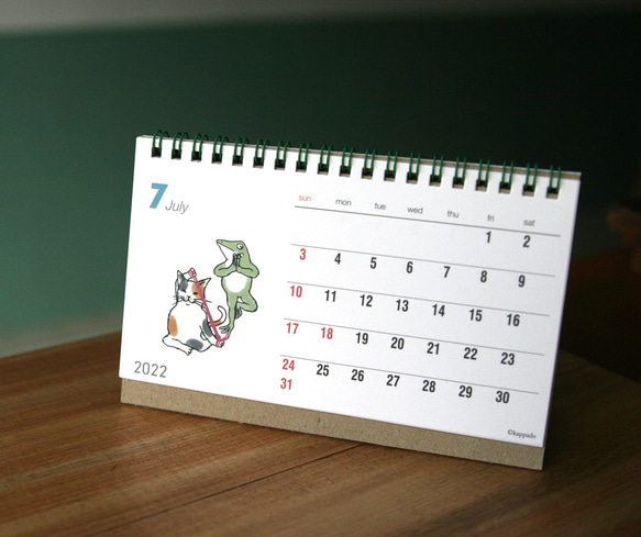 【50%OFF】2022　猫とカエルの卓上カレンダー 7枚目の画像