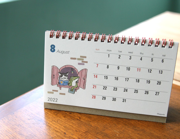 【50%OFF】2022　猫とカエルの卓上カレンダー 8枚目の画像