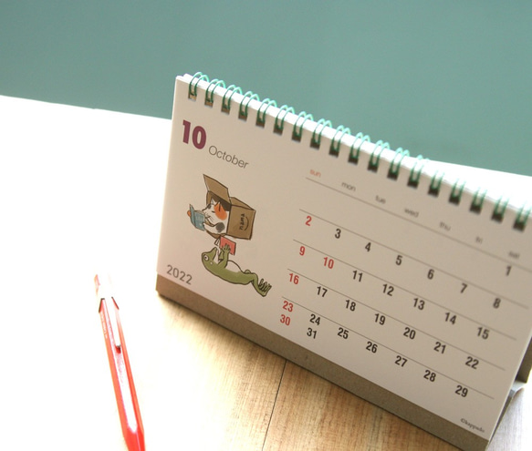 【50%OFF】2022　猫とカエルの卓上カレンダー 10枚目の画像
