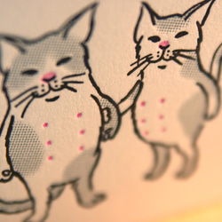 活版グリーティングカード　猫カップル 3枚目の画像