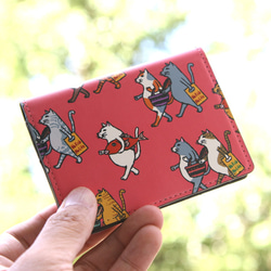 名刺・カードケース　猫たち（ピンク） 3枚目の画像