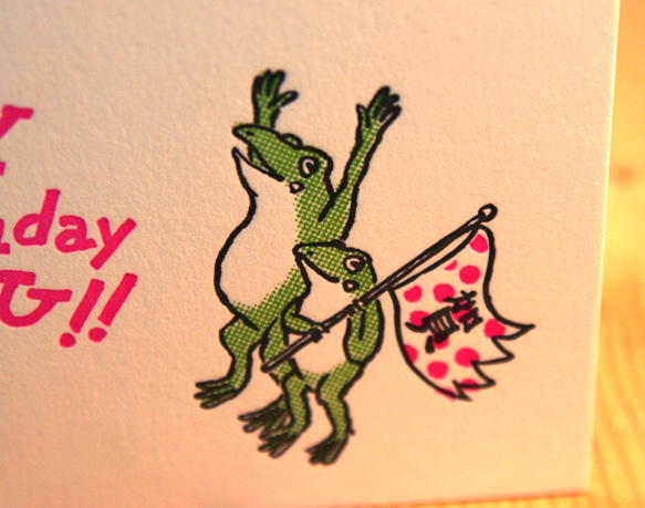 活版賀卡青蛙是生日快樂 第2張的照片