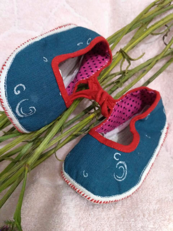 0 - 1歳児童の布靴  純粋で手縫い 2枚目の画像